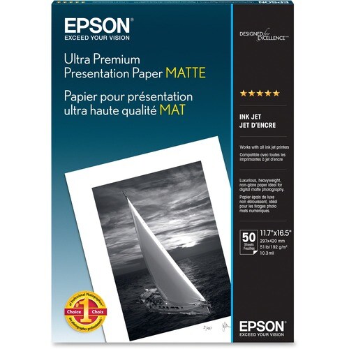 50 hojas de papel mate de archivo de 11,7 x 16,5 para Stylus 2000P