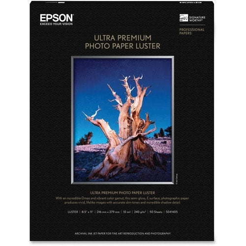 50 feuilles de papier photo lustré de qualité supérieure, format lettre 8,5 x 11 po
