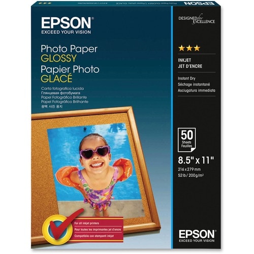 PAPIER PHOTO BRILLANT EPSON FORMAT LETTRE 50 FEUILLES