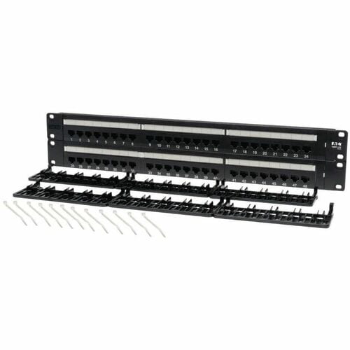 Panneau de brassage Tripp Lite 48 ports Cat5e 568B 110 perforations 2URM TAA - 48 x RJ-45
