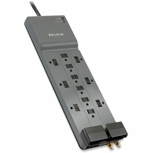 Parasurtenseur Belkin 12 prises pour la maison et le bureau avec cordon de 2,4 m - 2,4 m