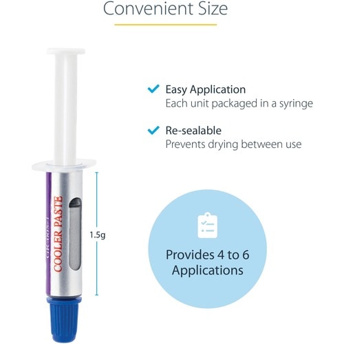 Pâte thermique StarTech.com, 1,5 g, composé de dissipateur thermique à base d'oxyde métallique, Re-se