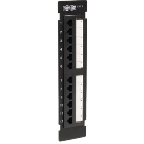 Tripp Lite 12-Port Cat6 Cat5 Patch Panel Wall Mount Vertical 110 RJ45 TAA - 12 x RJ-45