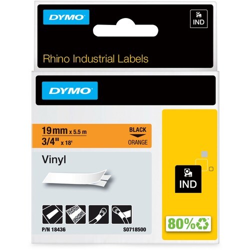 Étiquettes en vinyle Dymo Colored Industrial Rhino - 19 mm (3/4 po) de long