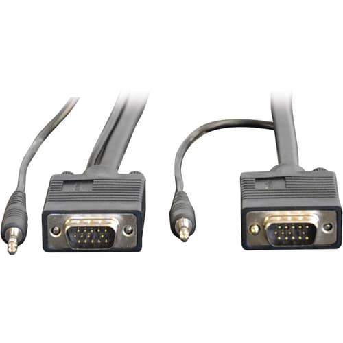 Tripp Lite 10ft SVGA / VGA Coax Monitor Cable with Audio and RGB High Resolution HD15 3.5mm M/M 10'