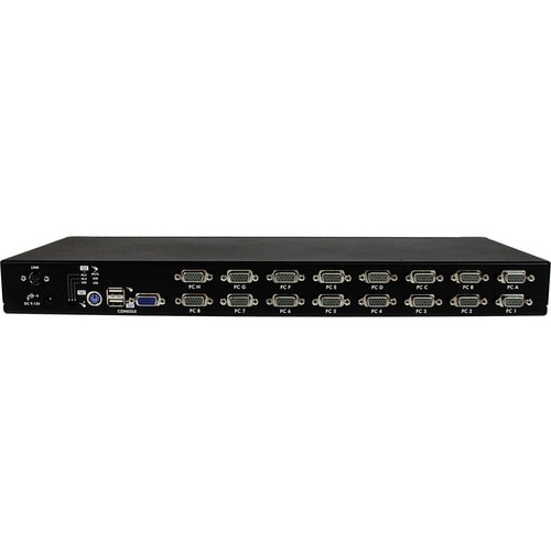 Conmutador KVM PS2 USB de 16 puertos para montaje en rack 1U con OSD