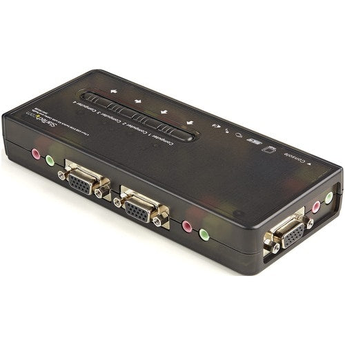 COMMUTATEUR KVM USB VGA 4 PORTS AVEC AUDIO ET CÂBLES