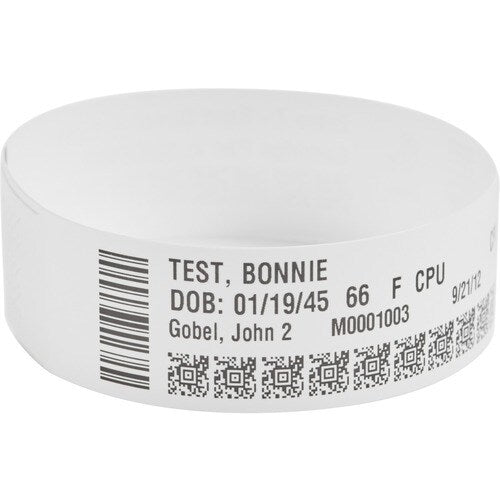 Bracelet Zebra en polypropylène 0,75 x 11 po, impression thermique directe Zeb