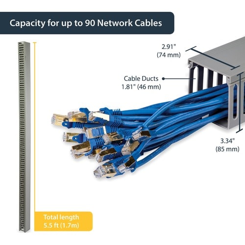 StarTech.com 3x3in Open Slot Wiring Cable Raceway Duct