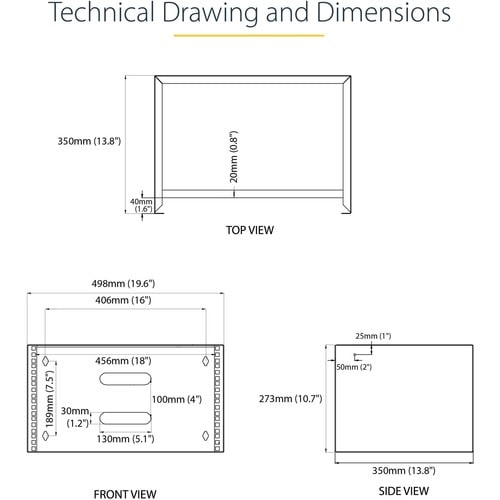 StarTech.com 6U Wall Mount Rack, 14in Deep, 19 inch Wall Mount Network