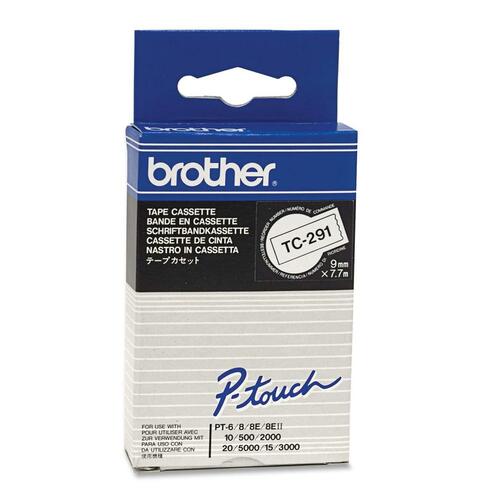 Ruban laminé Brother P-Touch TC291 - Largeur 23/64" (9 mm) -