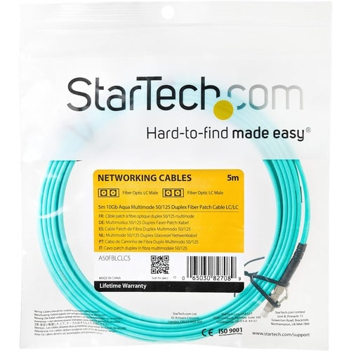 StarTech.com 5m (16.4ft) LC/UPC to LC/UPC OM3 Multimode Fiber Optic Cable