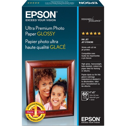 EPSON ULTRA PREMIUM PHOTO PAPER GLOSSY 4X6 60 SHEETS