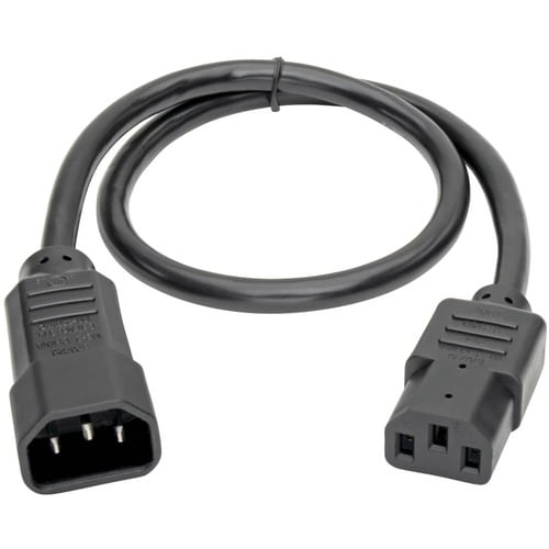 Tripp Lite 2ft Computer Power Cord Extension Cable C14 to C13 10A 18AW
