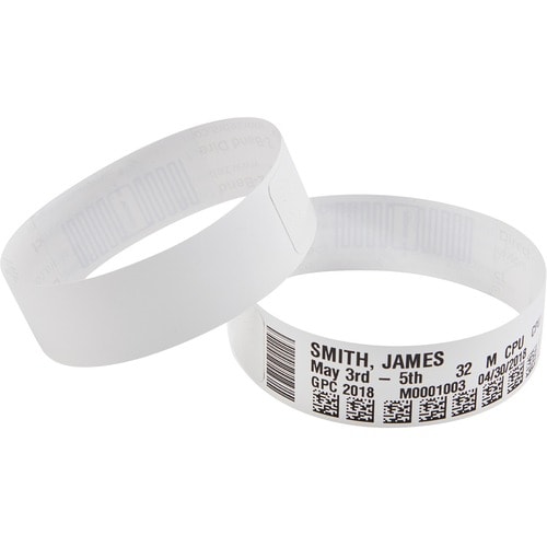Zebra Wristband Polypropylene 1.1875 x 11in Direct Thermal Zebra Z-Band Direct H
