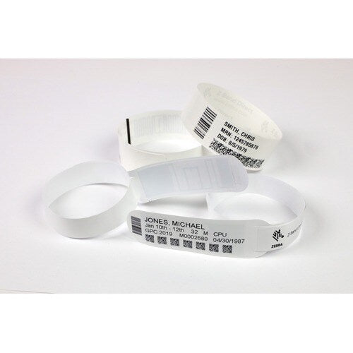 Zebra Wristband Polypropylene 1 x 11in Direct Thermal Zebra Z-Band Direct Red HC