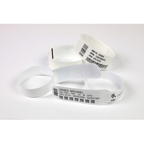 Zebra Wristband Polypropylene 1 x 6in Direct Thermal Zebra Z-Band Direct HC100 -