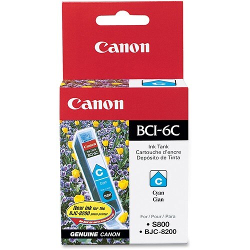 Cartouche d'encre cyan BCI-6C pour imprimantes S800/820 et BJC-8200. AUCUN RETOUR.