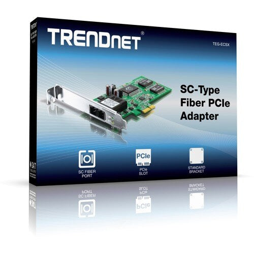 Adaptador PCIe de fibra tipo SC de TRENDnet; convierte una ranura PCIe en una SC