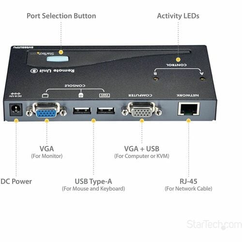 EXTENSOR DE CONSOLA KVM VGA USB CAT5 HASTA 500 PIES