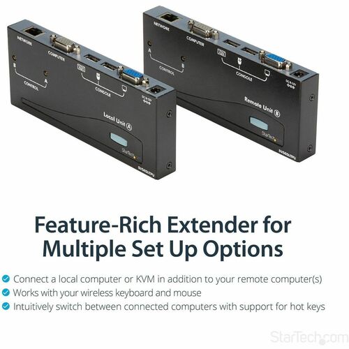 EXTENSOR DE CONSOLA KVM VGA USB CAT5 HASTA 500 PIES
