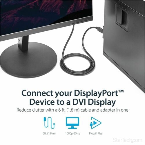 StarTech.com 6ft (1.8m) DisplayPort to DVI Cable