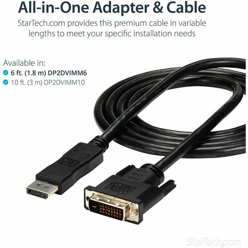 StarTech.com 6ft (1.8m) DisplayPort to DVI Cable