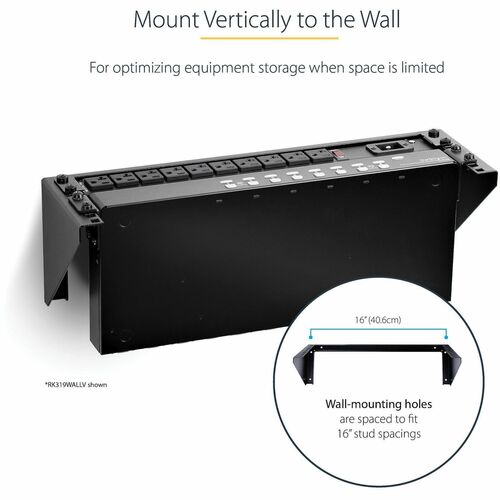 Support mural vertical pour rack StarTech.com 3U 19 pouces, pour panneau de brassage