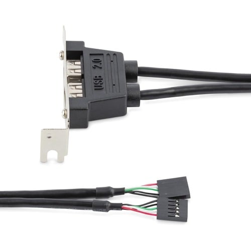 Adaptateur StarTech.com pour plaque d'emplacement à 2 ports USB A femelle à profil bas