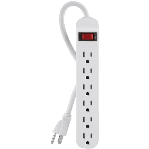 Regleta de enchufes Belkin de 6 tomas - Cable de 90 cm - Blanco - 6 - Cable de 90 cm - 24