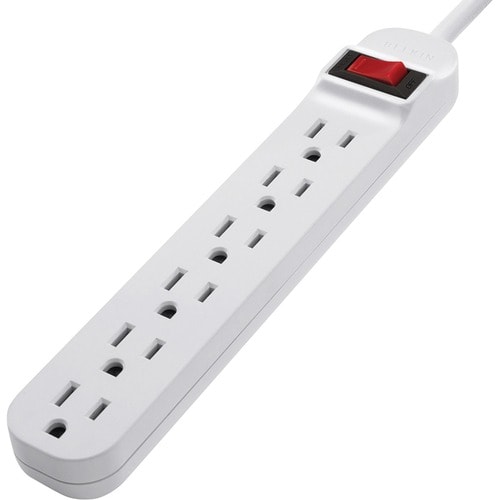 Regleta de enchufes Belkin de 6 tomas - Cable de 90 cm - Blanco - 6 - Cable de 90 cm - 24