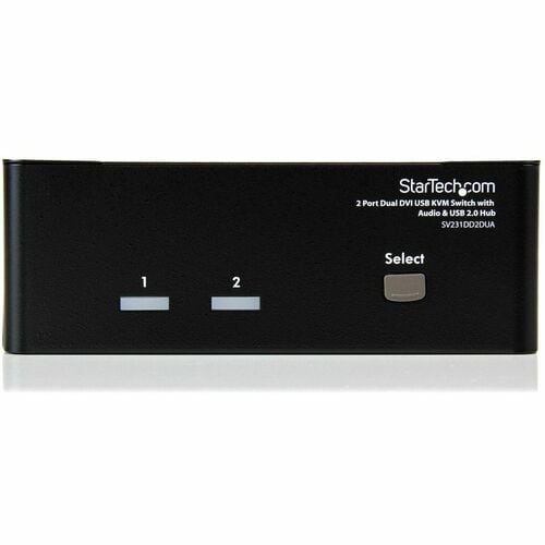 CONMUTADOR KVM USB DVI DE 2 PUERTOS PARA DOS MONITORIOS CON CONCENTRADOR USB DE AUDIO