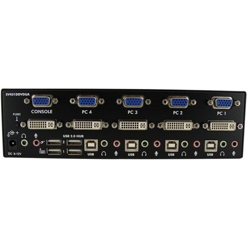 Commutateur KVM 4 ports DVI VGA USB, double moniteur KVM avec hub USB audio
