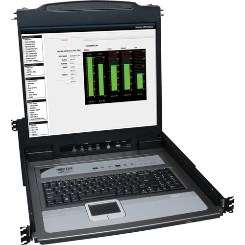 Conmutador KVM RM LCD NetDirector Console de Tripp Lite con 8 cables - Carcasa de acero