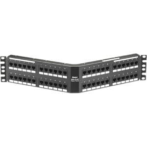 Panduit DP6A 10Gig DPA486X88TGY Angled Cat6a 48-Port Network Patch Panel - 48 x RJ-45 - 48