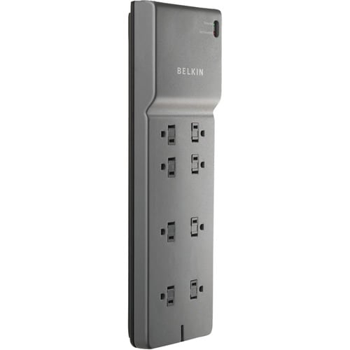 Parasurtenseur Belkin 8 prises - Cordon de 2,4 m - Fiche coudée - 2 500 J