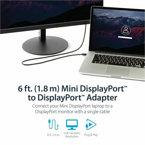 StarTech.com 6ft Mini DisplayPort to DisplayPort 1.2 Cable