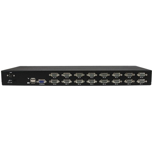 CONMUTADOR KVM USB CNSL DE 16 PUERTOS, NEGRO, 1U, PARA MONTAJE EN RACK, CON OSD