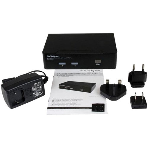 CONMUTADOR KVM HDMI DE 2 PUERTOS CON CONCENTRADOR DE AUDIO USB 2.0