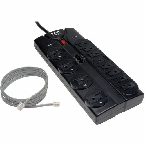 Tripp Lite by Eaton TLP1208TEL 12-outlet Surge Suppresor - Black - NEM