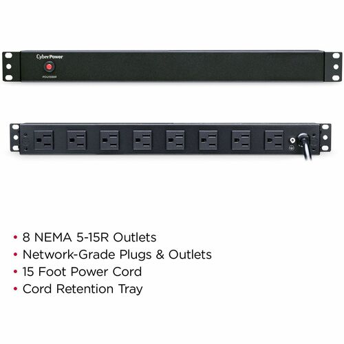 Cyber Power CyberPower PDU15B8R 8-Outlets PDU - Basic - NEMA 5-15P - 8