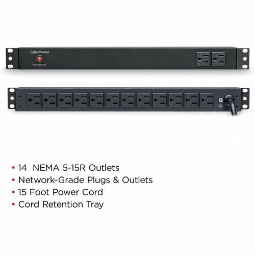 Unité de distribution d'alimentation CyberPower CyberPower PDU15B2F12R 14 prises - Basique - NEMA 5-15P