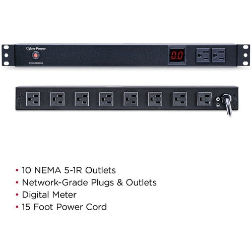 Cyber Power CyberPower Metered PDU15M2F8R 10-Outlets PDU - Metered - N