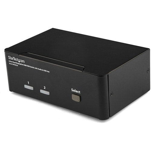 CONMUTADOR KVM USB DE 2 PUERTOS CON PUERTO DE PANTALLA DOBLE, AUDIO Y CONCENTRADOR USB 2.0