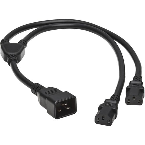 Tripp Lite 2ft Power Cord Y Splitter Cable C20 to 2xC13 Heavy Duty 15A 14AWG 2'
