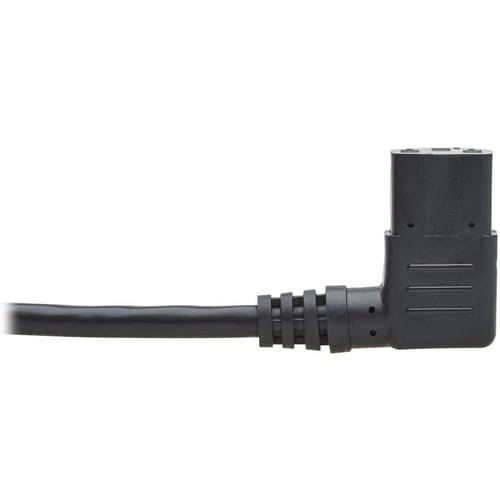 Câble d'extension d'alimentation pour ordinateur Tripp Lite 2 pi C14 vers C13 à angle droit 10 A 18 AWG 2 pi
