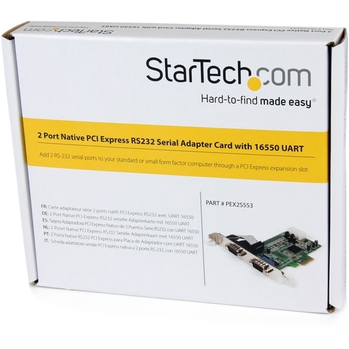 Tarjeta adaptadora serie PCIe de 2 puertos StarTech.com con 16550 - Agregar 2 RS