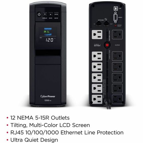 CyberPower CyberPower UPS Systems CP1350PFCLCD PFC Sinewave - Capacité