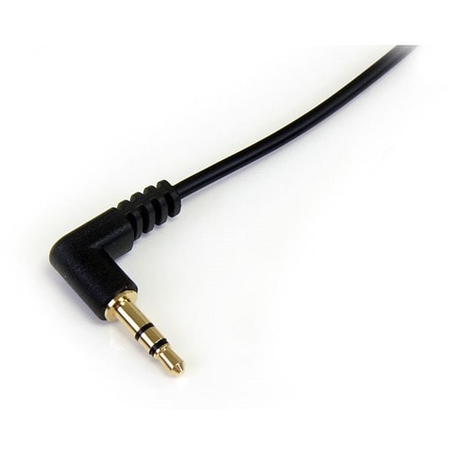 StarTech.com 1 ft Slim 3.5mm to Right Angle Stereo Audio Cable