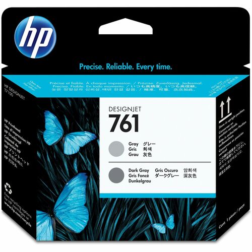 HP 761 (CH647A) Original Inkjet Printhead - Single Pack - Gray, Dark Gray - 1 Ea